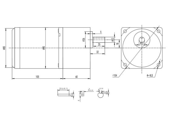 調節可能な速度 60mm 24v 5w 操作が簡単 ブラシ付き直流モーター YLP 80BL-154-3