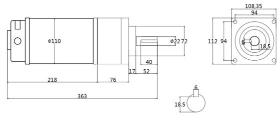 1500rpm 高トルク 低速ギア DC 電動モーター 110mm 110V プロ DC モーター