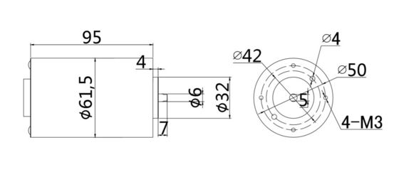 61mm 24v 60W ブラッシュ式直流電機 前後YLP 80BL-154-3