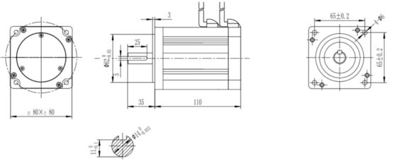 48V 220W シルバーブラシレスDCトレッドミールモーター 健身 YLP 80BL-154-3