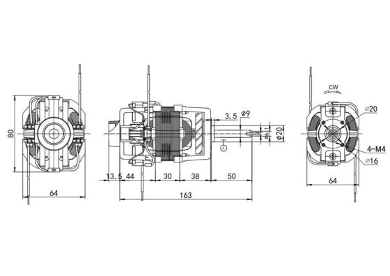 プロのトレッドミールマシン ACモーター 76mm オーダーメイドシャフト 9000rpm 110v 220v