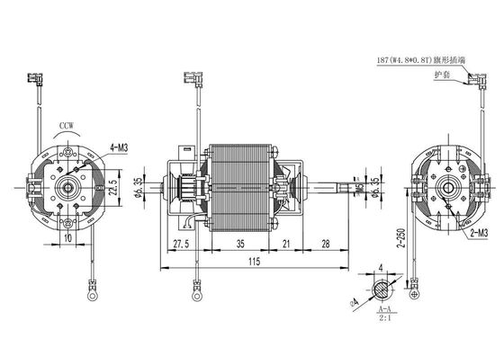 高速トレッドミール用ボールベアリング 63mm ACユニバーサルモーター 11000rpm 110v 220v 100w