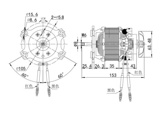 非インダクティブ同期モーター 93mm 10000rpm 230v 250w 500w 75dB AC電動モーター